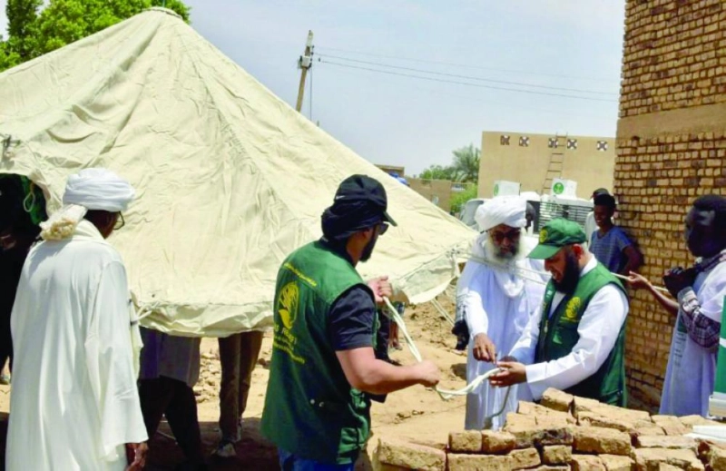 فريق المركز ينصب الخيام في الجيلي السودانية (مكة)