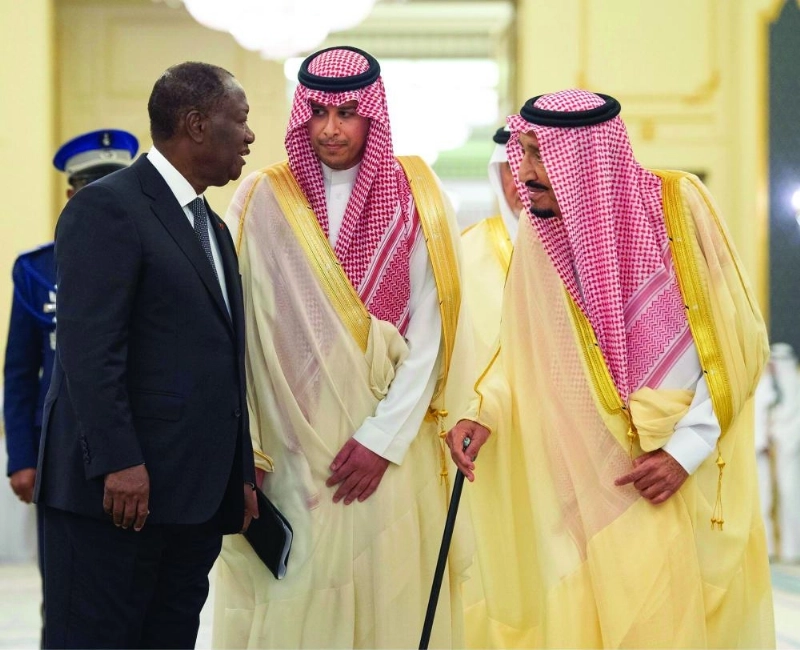 من مراسم الاستقبال في قصر السلام بجدة