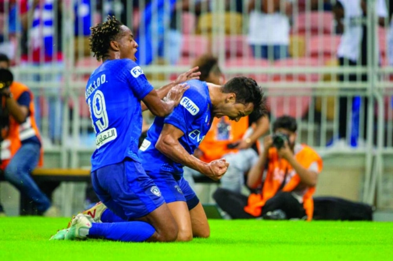 إدواردو يحتفل بهدفه الأول في الاتحاد أمس الأول (ياسر بخش)