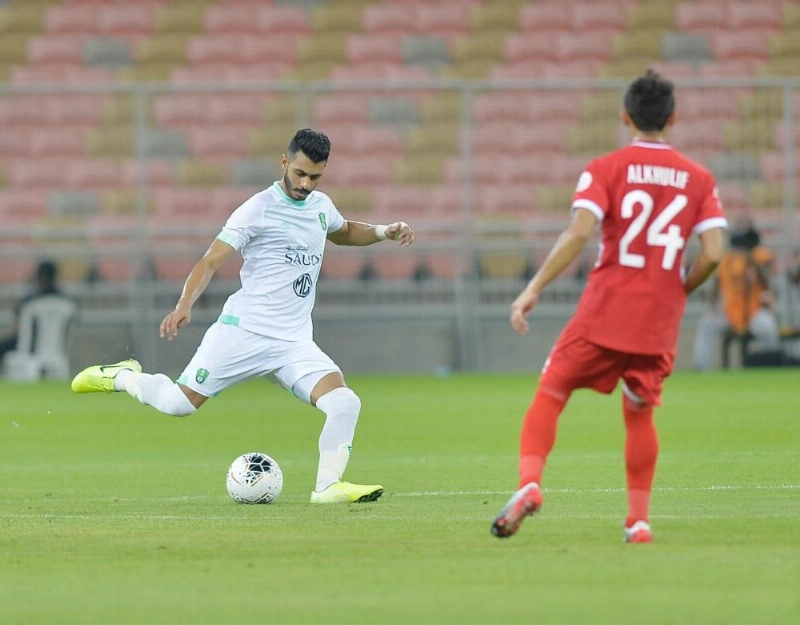 محمد آل فتيل في مباراة الأهلي أمام الوحدة (إعلامي الأهلي)