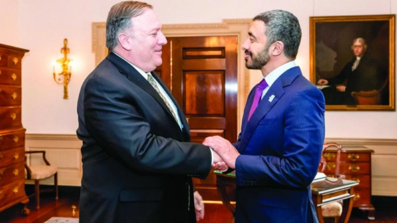عبد الله بن زايد وبومبيو (وام الإماراتية)