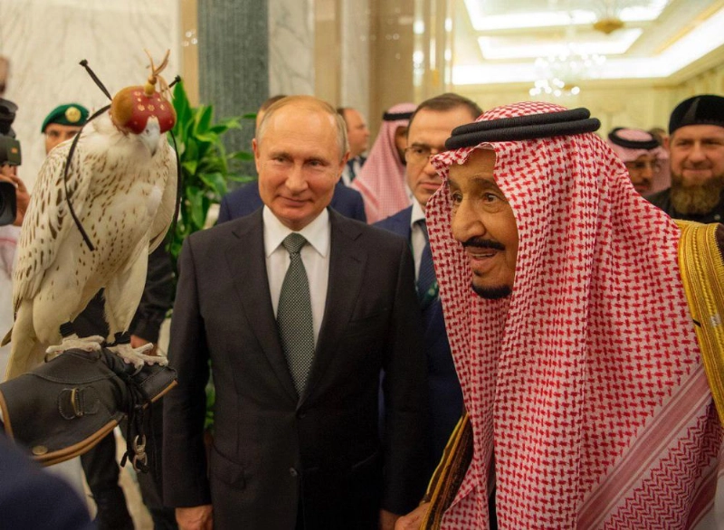 صقر حر أبيض هدية بوتين للملك سلمان (بندر الجلعود)