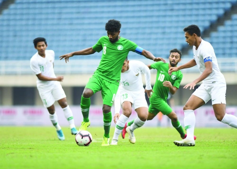 الأولمبي السعودي وإندونيسيا أمس (المنتخب السعودي)
