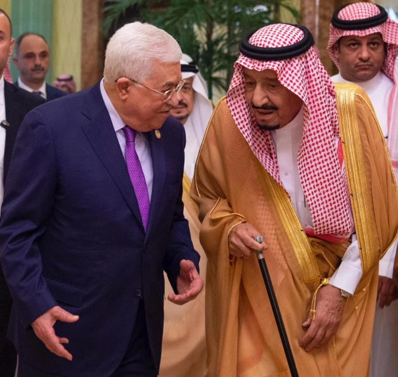 خادم الحرمين الشريفين يستقبل رئيس دولة فلسطين (واس)