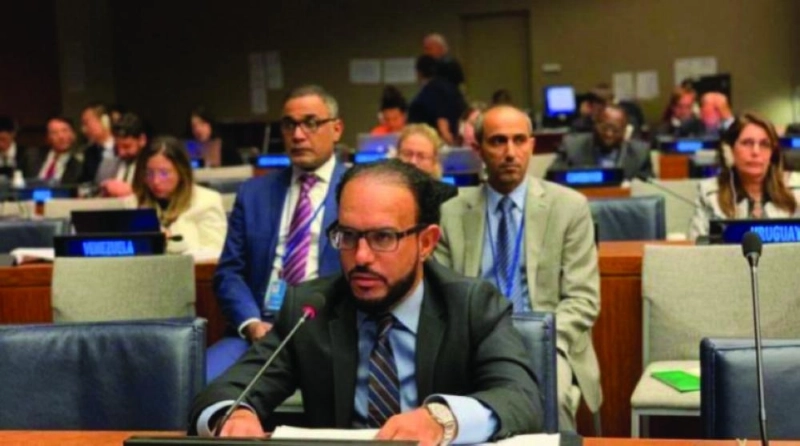 منصور المطيري متحدثا في الأمم المتحدة (مكة)