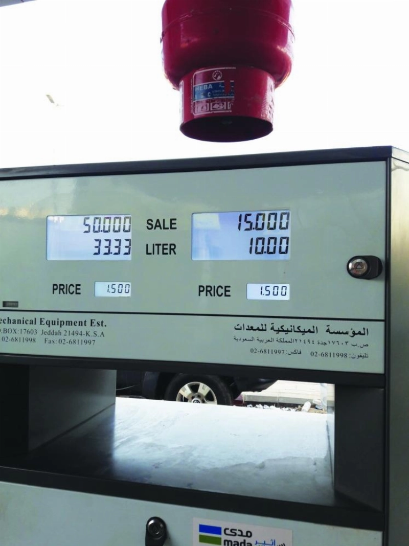 أسعار البنزين 91 للربع الرابع كما بدت أمس في محطة بجدة (مكة)