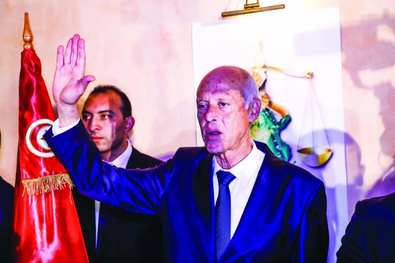 قيس سعيد يؤدي اليمين الدستورية (د ب أ)