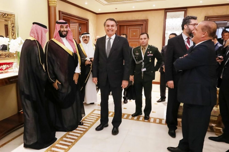 الأمير محمد بن سلمان مستقبلا جايير بولسونارو (واس)