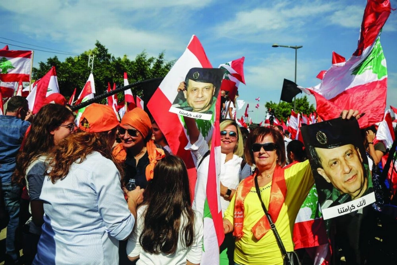 جانب من مظاهرات لبنان (د ب أ()