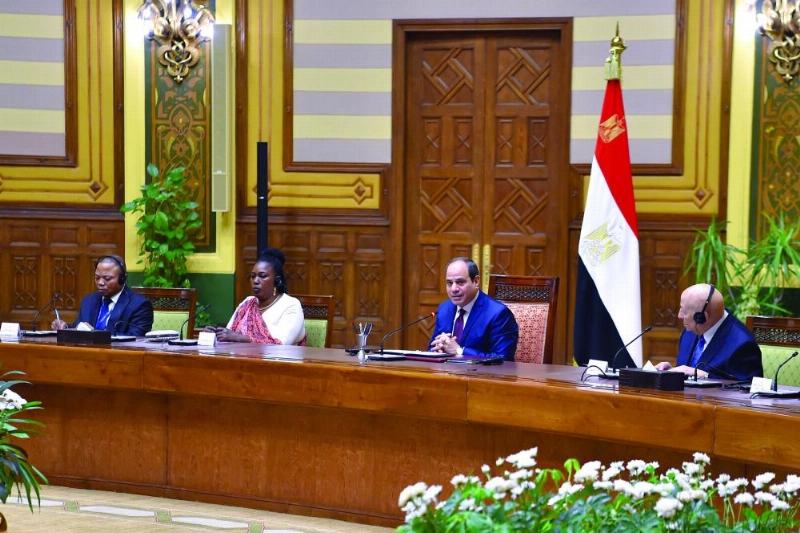 السيسي خلال الاحتفالية (د ب أ)