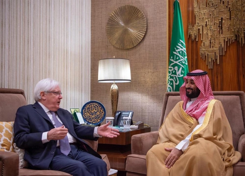 ولي العهد يلتقي المبعوث الخاص للأمين العام للأمم المتحدة لليمن (واس)