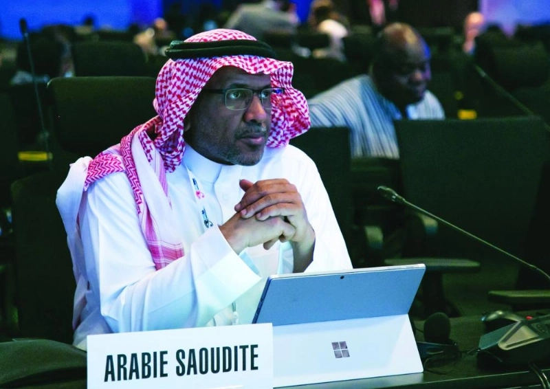 ماجد القحطاني في المؤتمر (واس)