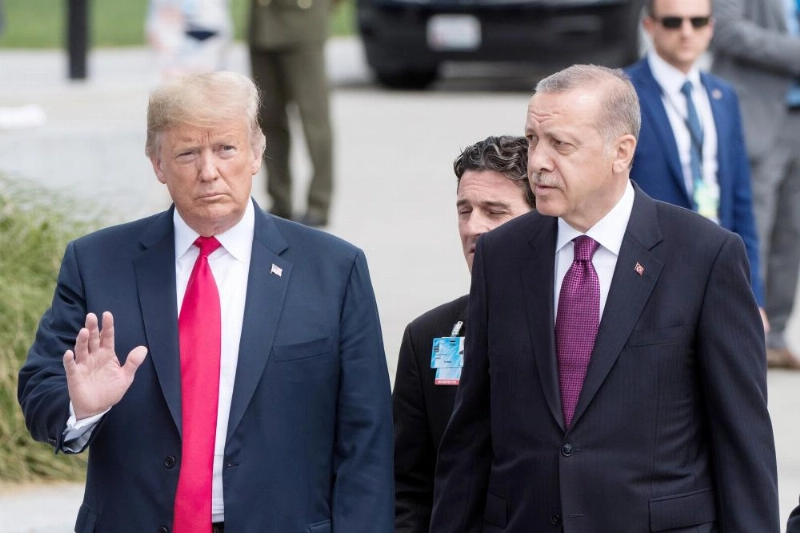 ترمب لدى استقبال إردوغان في واشنطن (د ب أ)
