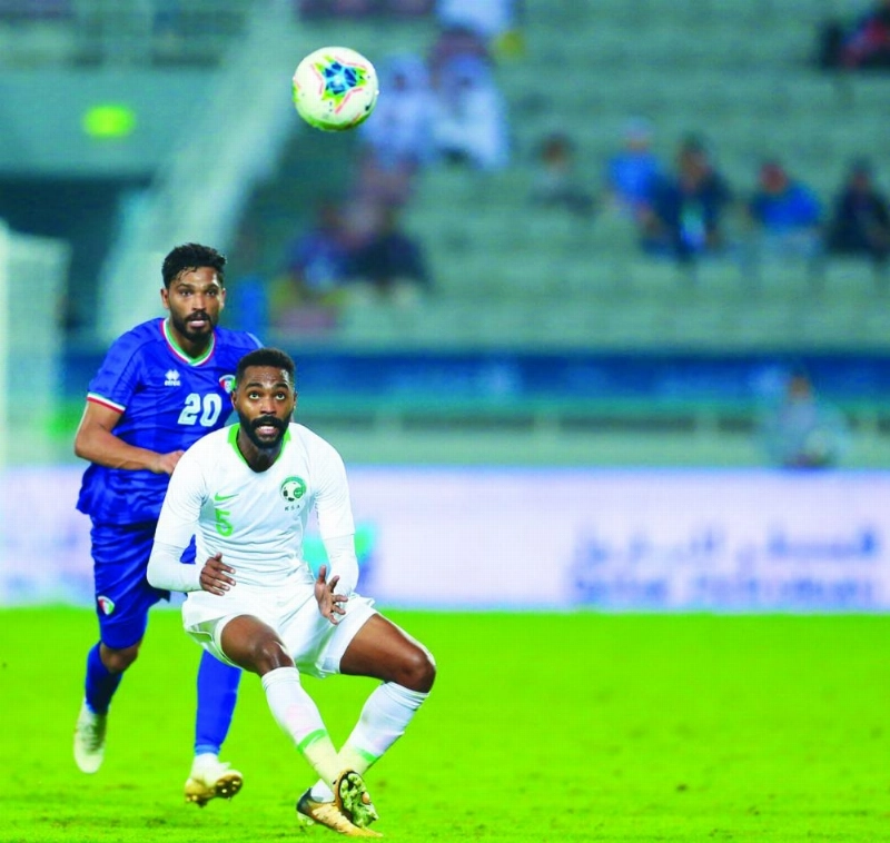 من مواجهة المنتخبين السعودي والكويتي (إعلامي المنتخب السعودي)