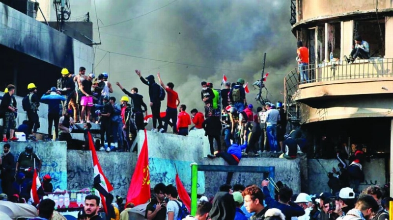 جانب من المظاهرات في العراق (تويتر)
