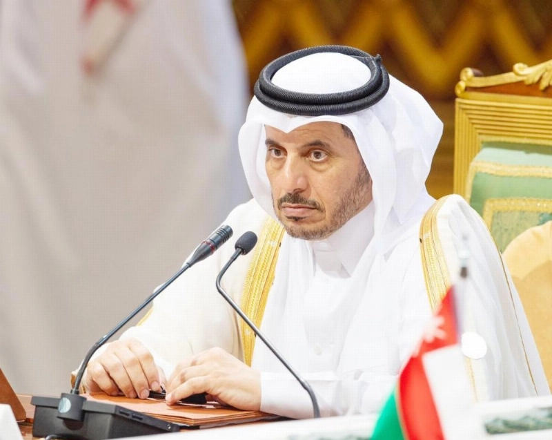 رئيس وزراء قطر خلال أعمال القمة الخليجية (واس)