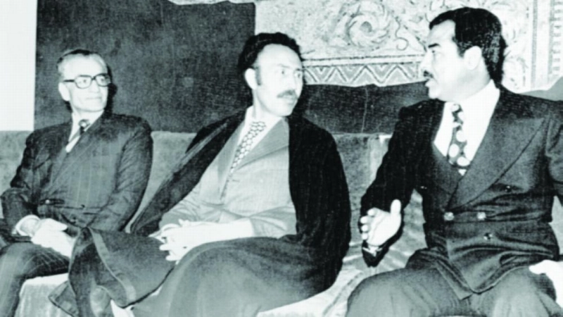 الشاه رضا بهلوي وهواري بومدين وصدام حسين (مجلس العلاقات الخارجية)