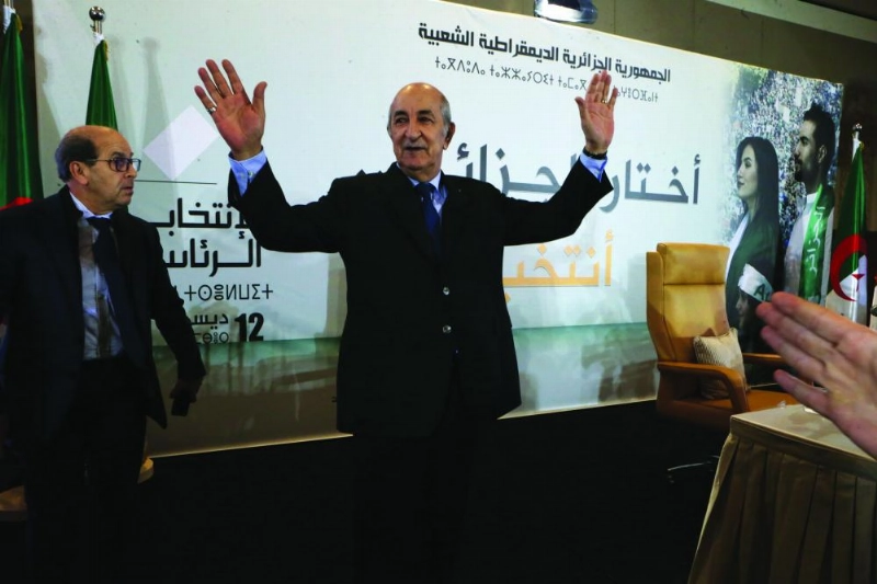 عبدالمجيد تبون خلال أداء اليمين الدستورية (د ب أ)