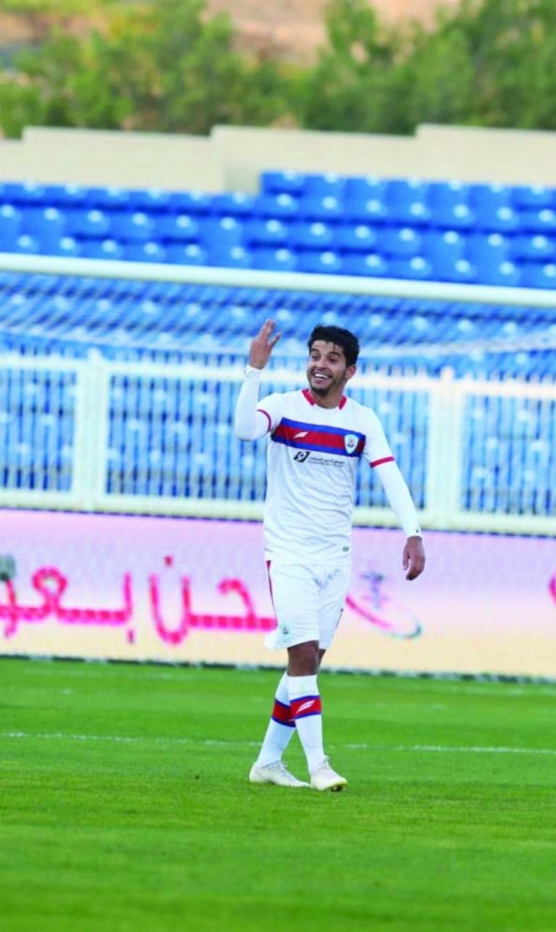 بقير يحتفل بأحد أهدافه (الدوري السعودي)