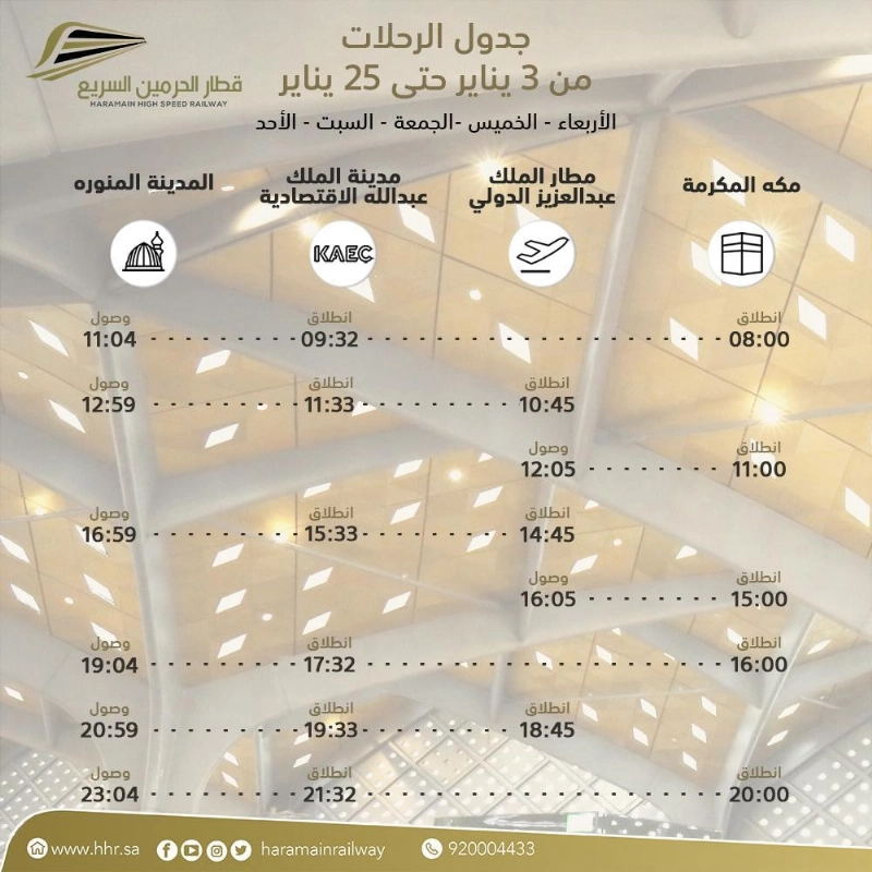 جدول الرحلات