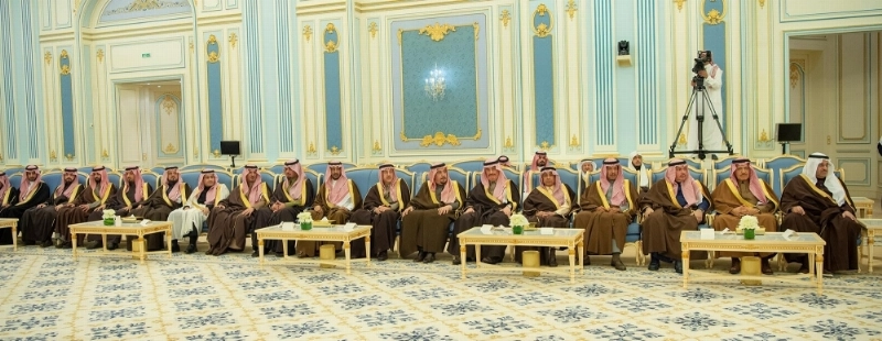 من مراسم الاستقبال في الرياض أمس