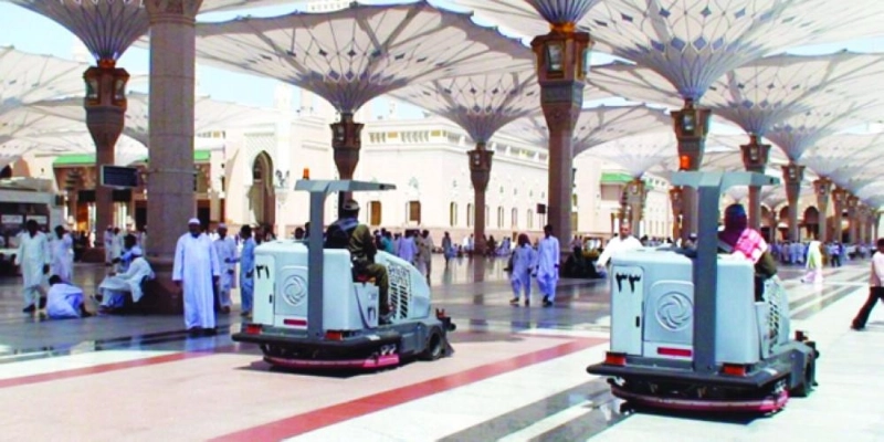من أعمال غسيل ساحات المسجد النبوي (مكة)