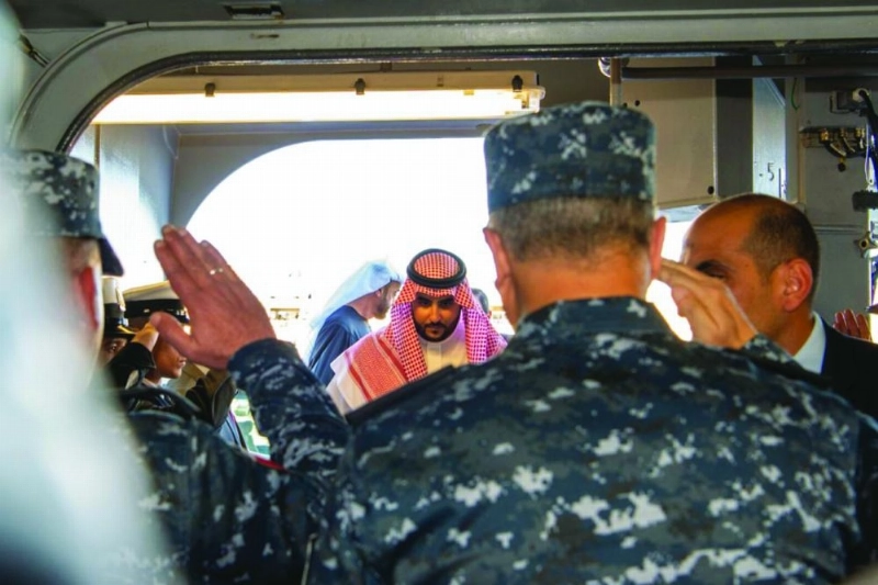 الأمير خالد بن سلمان لدى حضوره افتتاح قاعدة برنيس العسكرية (واس)