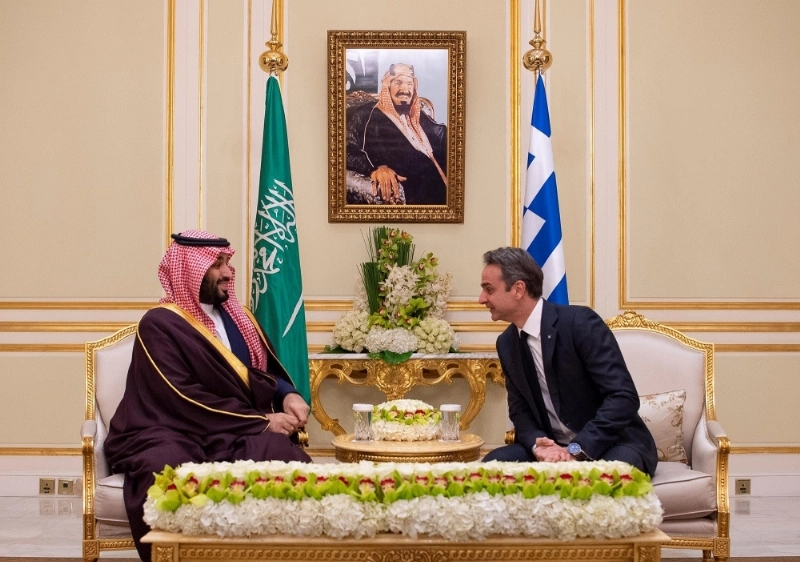 الأمير محمد بن سلمان لدى اجتماعه مع كيرياكوس ميتسوتاكيس (واس)
