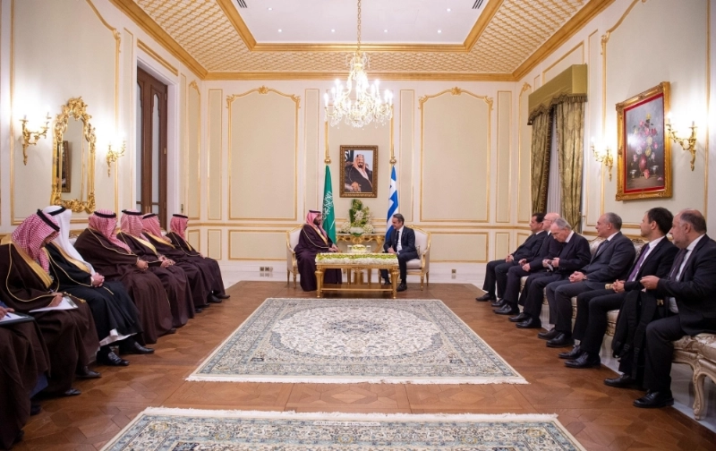 الأمير محمد بن سلمان لدى اجتماعه مع كيرياكوس ميتسوتاكيس (واس)