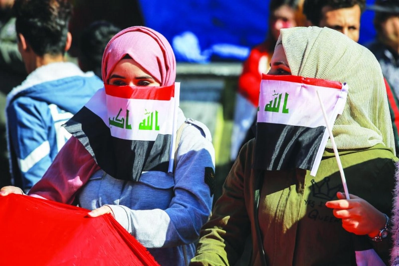 هدوء بين المتظاهرين العراقيين (د ب أ)