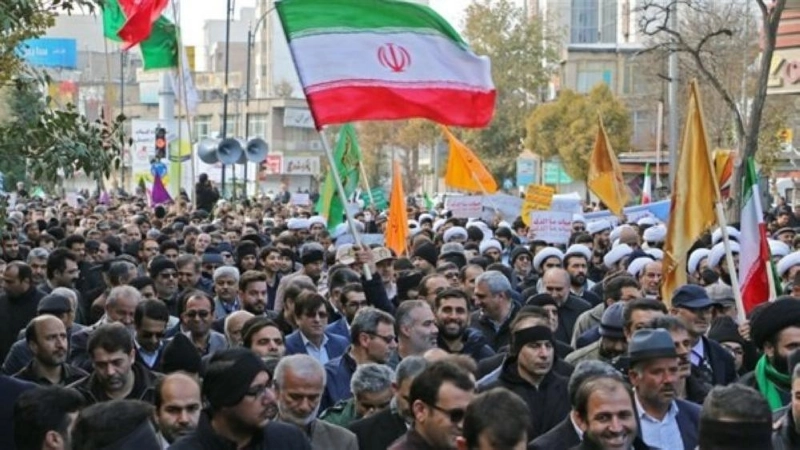 جانب من المظاهرات في طهران (مكة)
