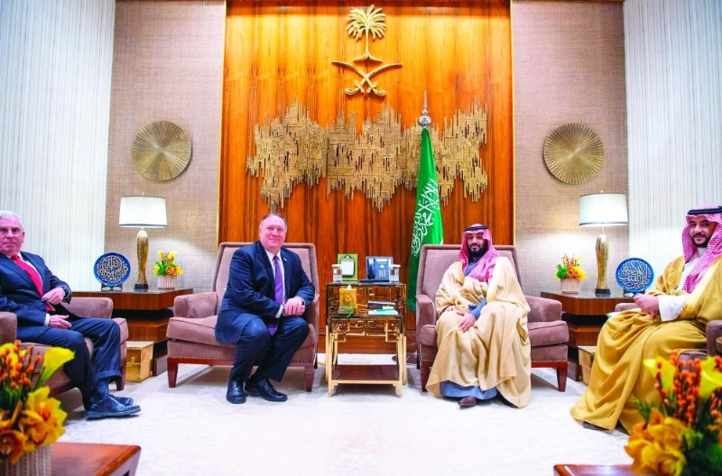 الأمير محمد بن سلمان لدى لقائه مايك بومبيو (واس)