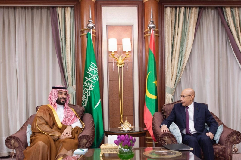 ولي العهد يجتمع بالرئيس الموريتاني (واس)