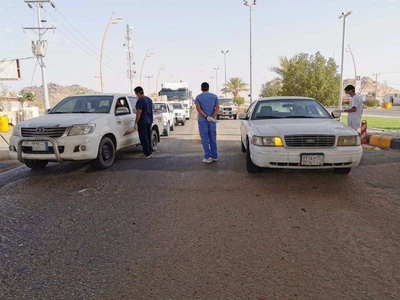 إحدى نقاط الفرز البصري والتوعوي بنجران (مكة)