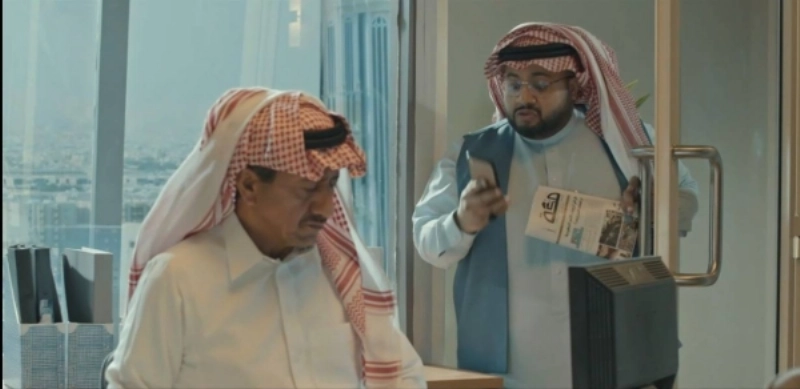 الرهيدي حاملا «مكة» في أحد مشاهد المسلسل