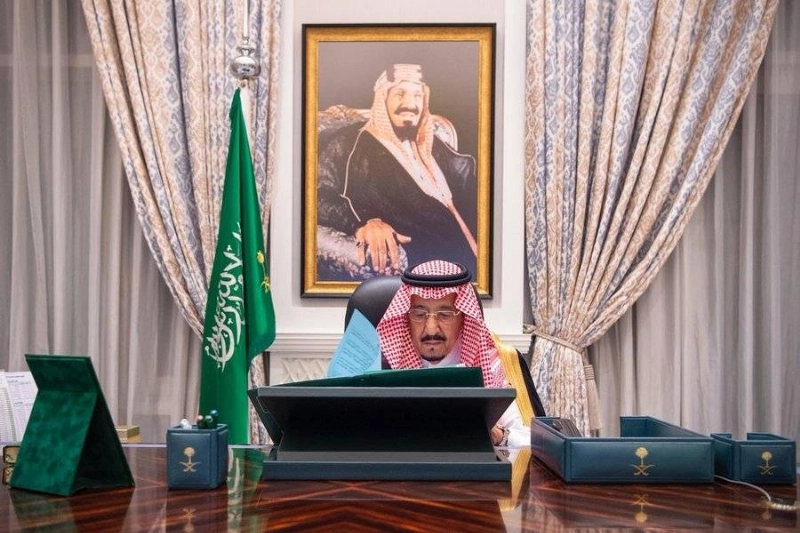جانب من جلسة مجلس الوزراء عبر الاتصال المرئي (مكة)
