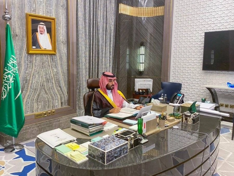 جانب من جلسة مجلس الوزراء عبر الاتصال المرئي (مكة)