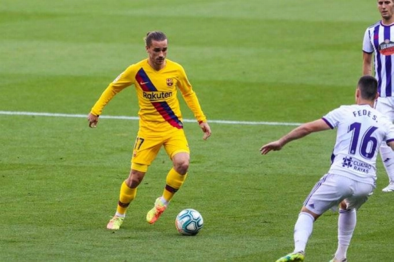 جريزمان خلال مباراة برشلونة وبلد الوليد (موقع برشلونة)