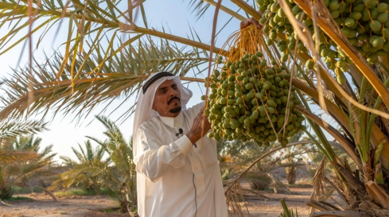من عملية جني الرطب (مكة)