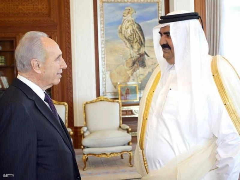 حمد بن خليفة وشيمون بيريز (مكة)