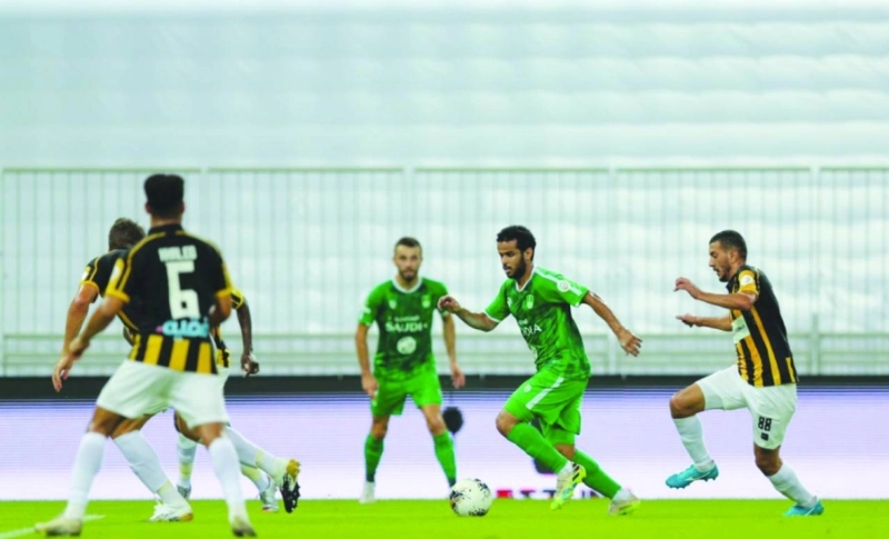 الاتحاد في مباراته أمام الأهلي أمس الأول (ياسر بخش)