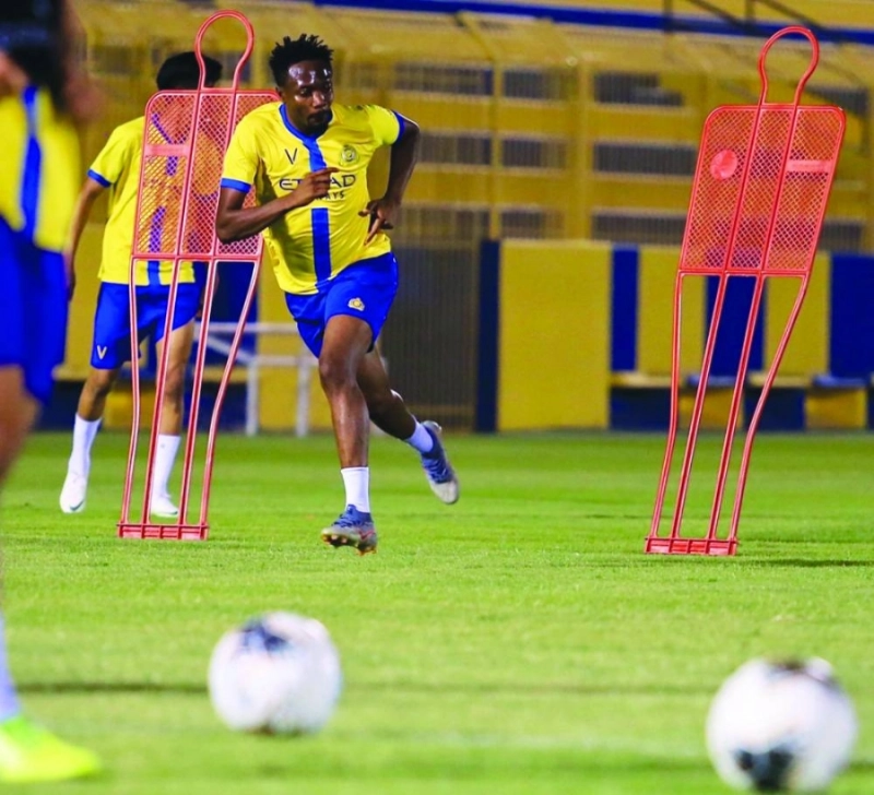 أحمد موسى خلال تدريبات فريقه الأخيرة (إعلامي النصر)