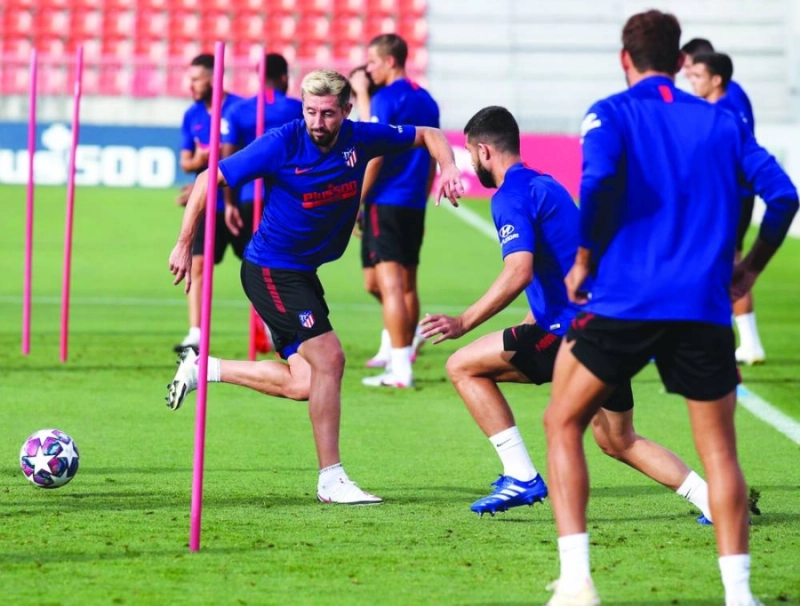 جانب من تدريبات أتلتيكو مدريد أمس الأول (موقع أتلتيكو مدريد)