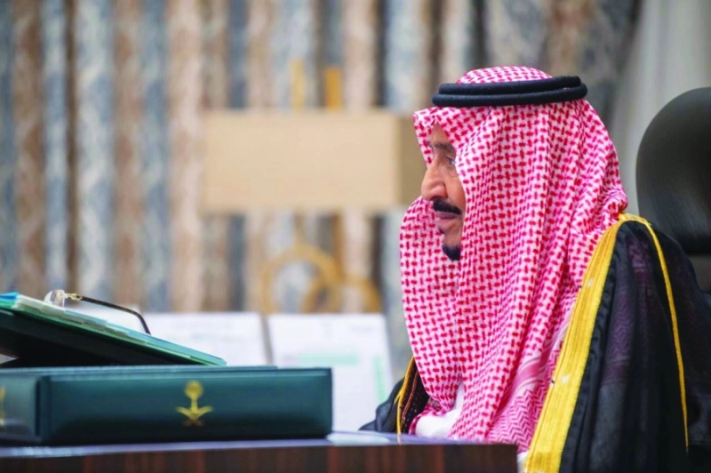 خادم الحرمين خلال ترؤسه الجلسة