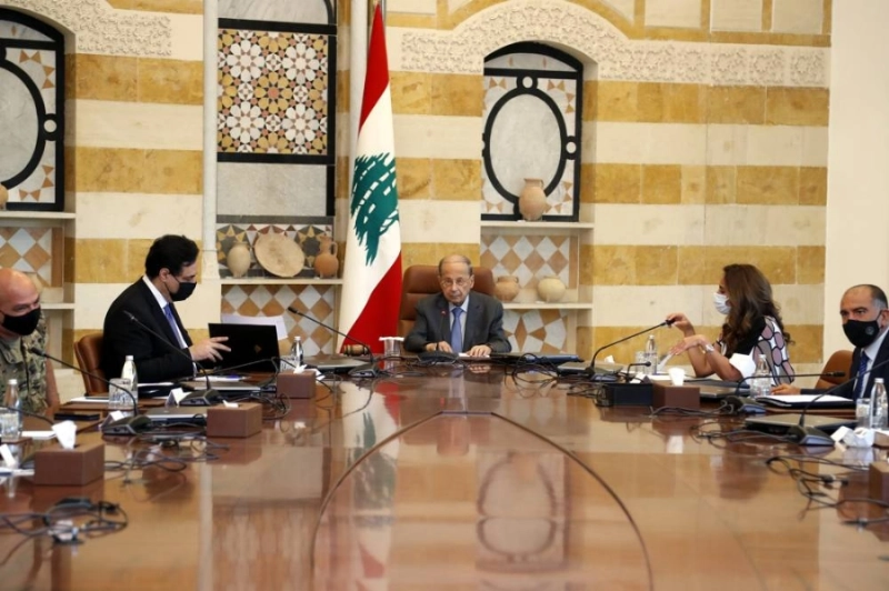اجتماع ميشيل عون مع الحكومة اللبنانية المكلفة (د ب أ)