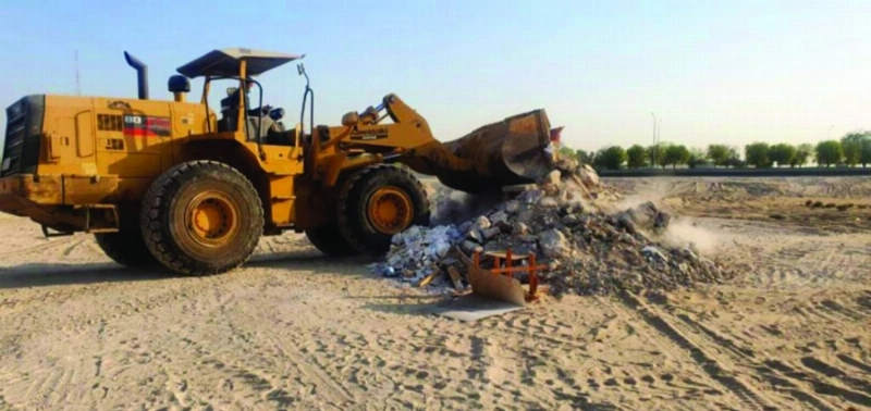معدات الأمانة خلال رفع الأنقاض