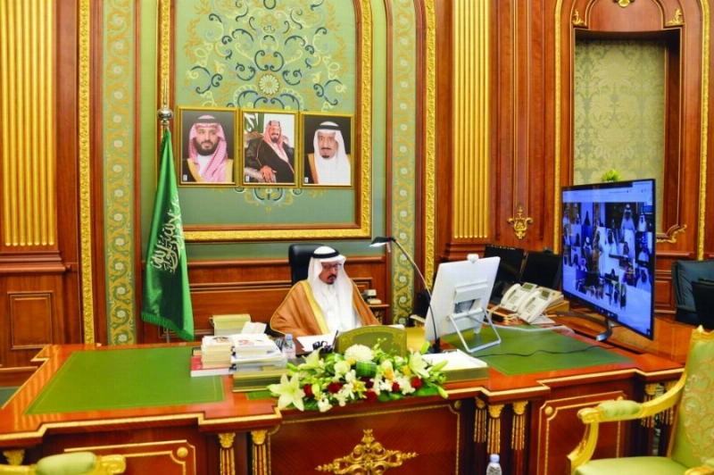 من جلسة الشورى عبر الاتصال المرئي أمس (مكة)