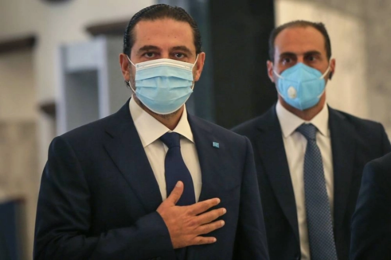 الحريري بعد لقائه بالرئيس اللبناني (د ب أ)