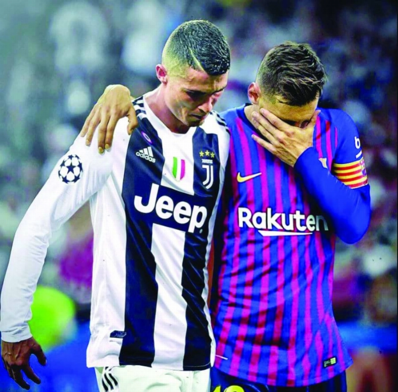 ميسي ورونالدو خلال لقاء سابق