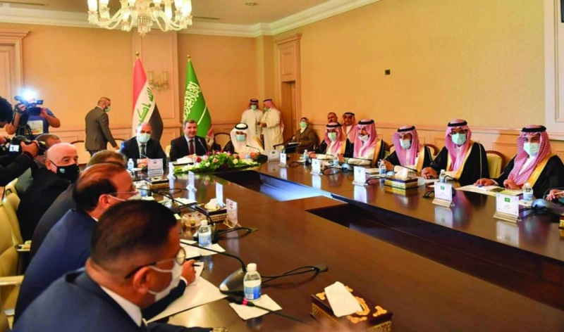 الوفدان السعودي والعراقي خلال الاجتماع (واس)